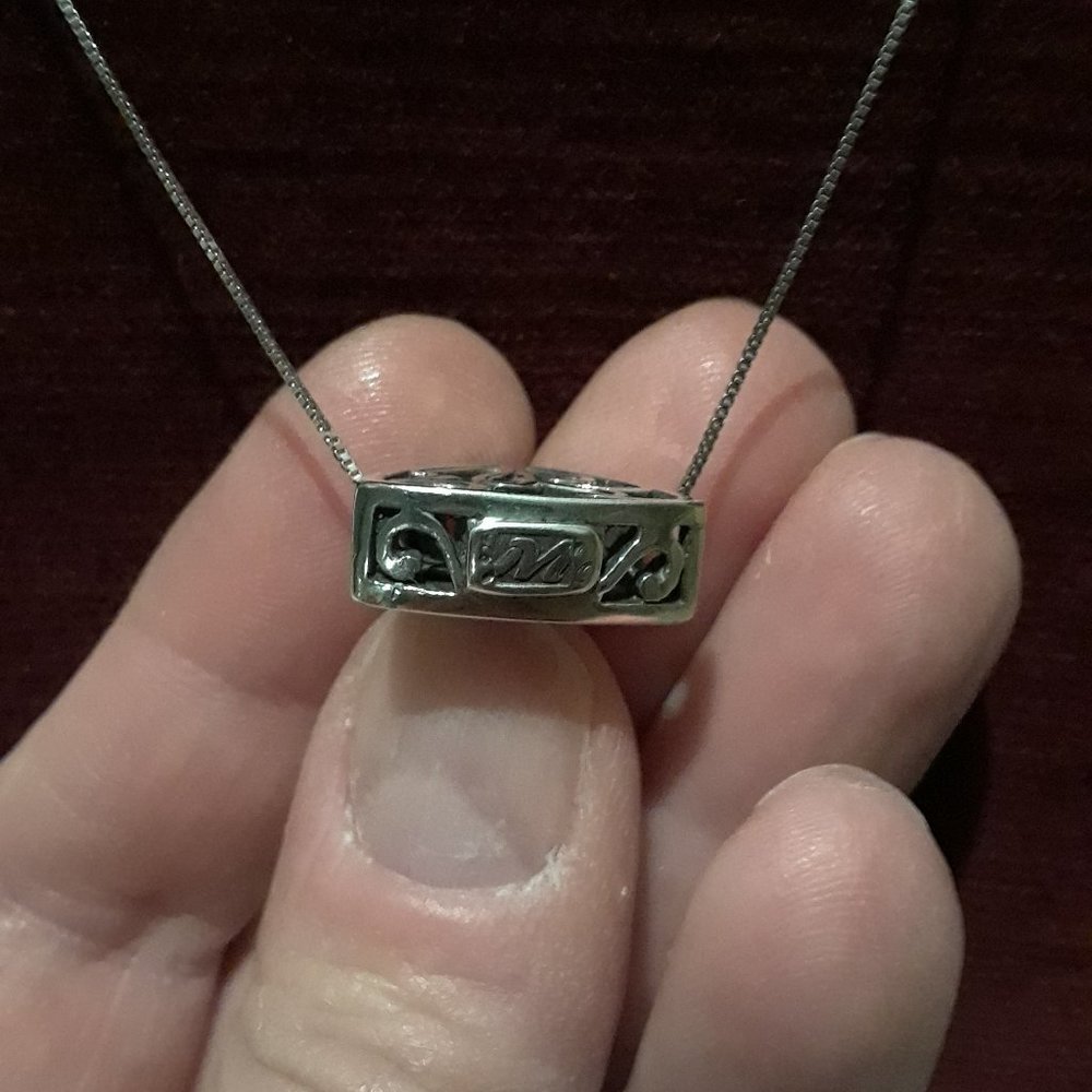 Reversible Triangular Sterling Silver Scroll Pend… - image 7